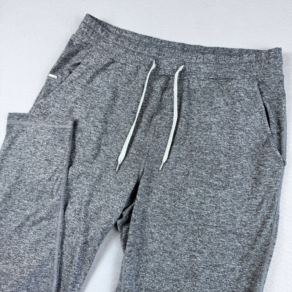 Vuori Ponto Performance Pant Men L Gray Heather Stretch Sweat Drawstring Soft
